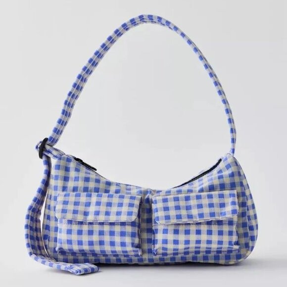 BAGGU Handbags - NWOT Baggu Cargo Shoulder Bag - Blue Gingham